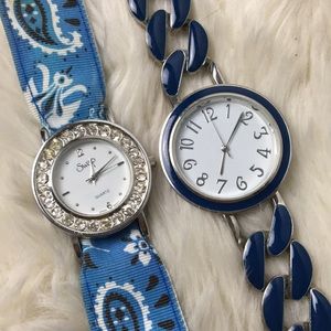Ladies blue banger watch Two pack